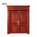 Puerta principal exterior puerta doble diseño de madera de teca soild puerta de madera